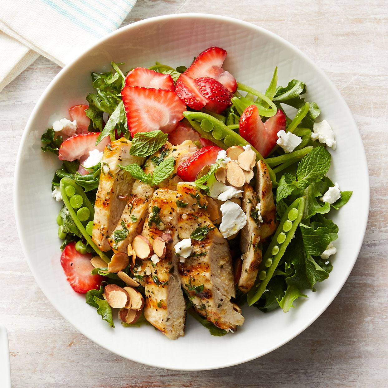 Strawberry Chicken Salad with Mint & Goat Cheese